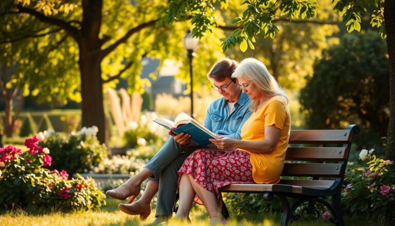 Dwoje przyjaciół rozmawiających na ławce z Biblią - cytaty z biblii o przyjaźni