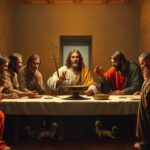 Historyczna ilustracja przedstawiająca Ostatnią Wieczerzę - początek historii Mszy Świętej
