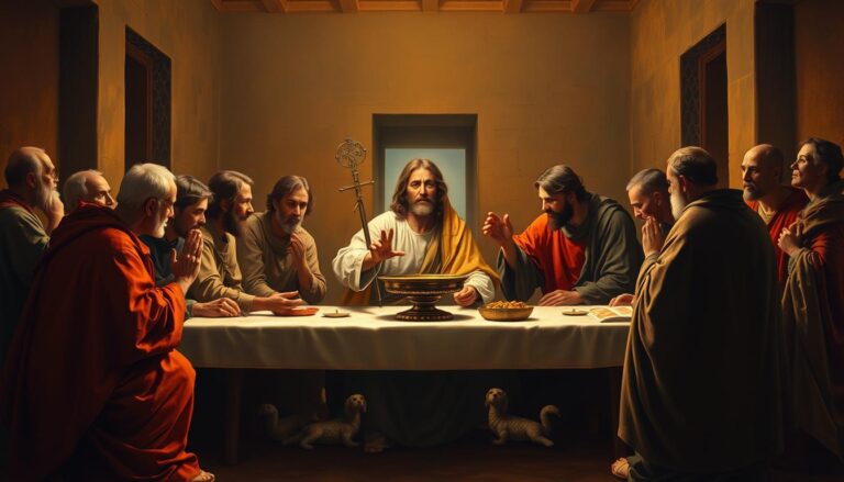 Historyczna ilustracja przedstawiająca Ostatnią Wieczerzę - początek historii Mszy Świętej
