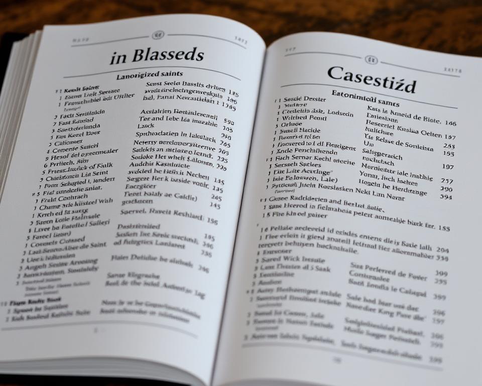 Księga z wykazem błogosławionych i świętych, których imiona można wybrać do bierzmowania