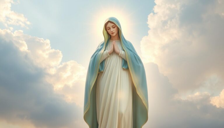 Matka Boża ukazująca się podczas objawienia maryjnego