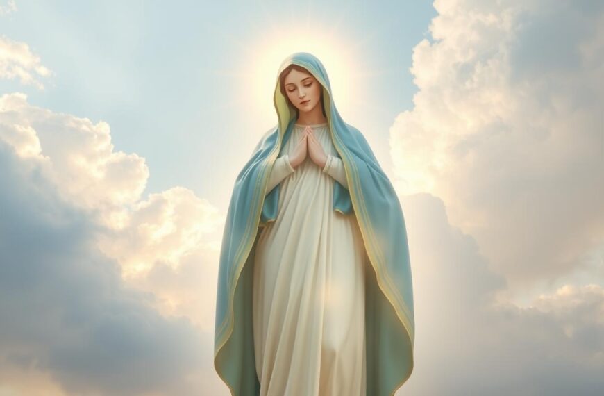 Matka Boża ukazująca się podczas objawienia maryjnego