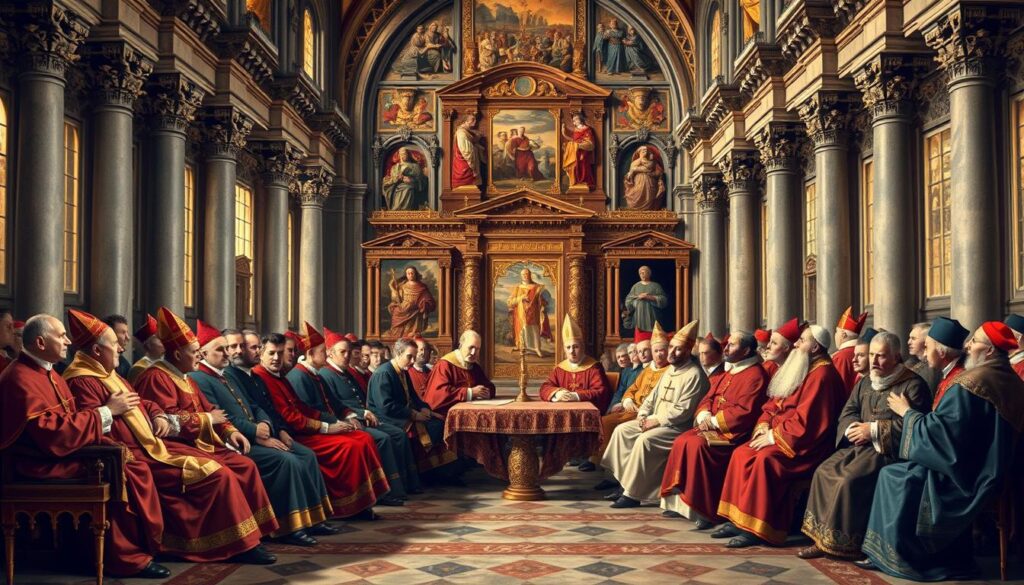 Obraz przedstawiający obrady Soboru Trydenckiego