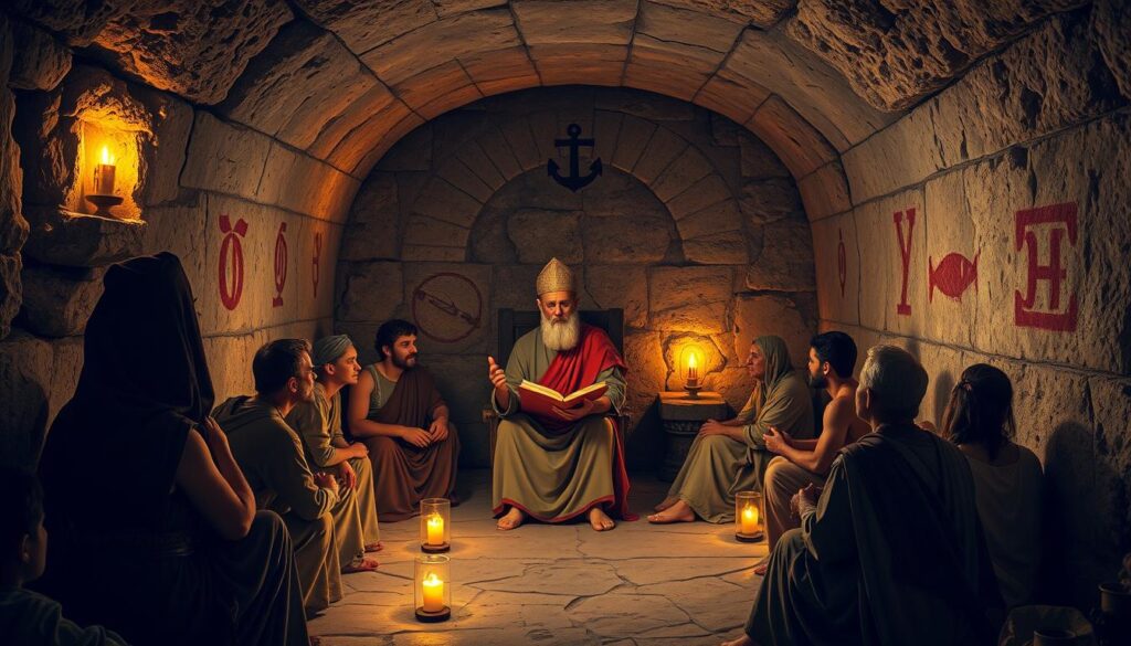 Pierwsi chrześcijanie gromadzący się na modlitwie - kto założył kościół katolicki