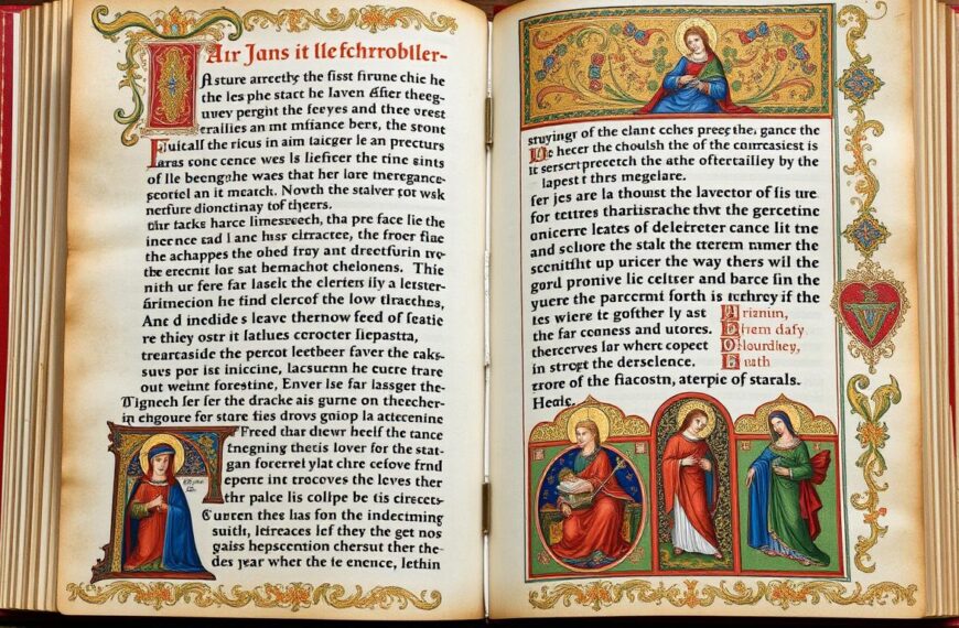 Średniowieczny manuskrypt z opisami życia świętych