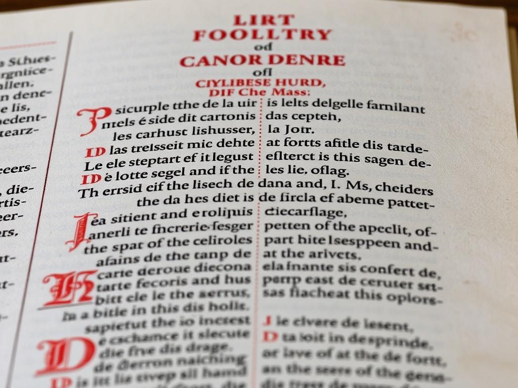 Strona z Mszału Trydenckiego z 1570 roku pokazująca tekst Kanonu Mszy Strona z Mszału Trydenckiego z 1570 roku pokazująca tekst Kanonu Mszy