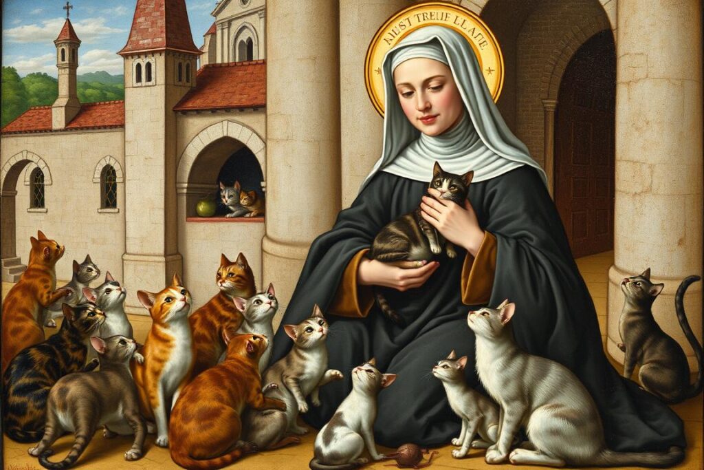 Święta Gertruda z Nivelles - patronka kotów i ochrony przed gryzoniami