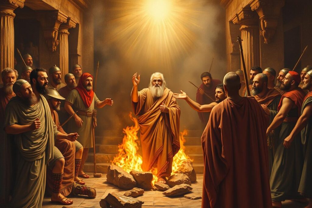 Święty Polikarp ze Smyrny podczas męczeńskiej śmierci Święty Polikarp ze Smyrny podczas męczeńskiej śmierci