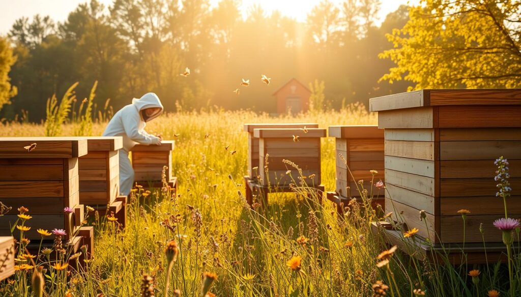 Ul pszczeli i pasieka - symbolizujące patronat świętych nad pszczelarstwem