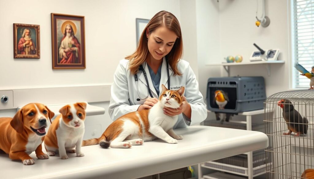Współczesny weterynarz przy pracy - pod patronatem świętych opiekunów zwierząt